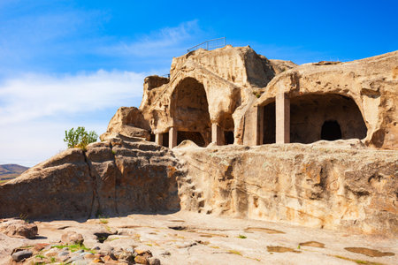Uplistsikhe is an ancient rock hewn town near Gori in Shida Kartli region of Georgiaの写真素材