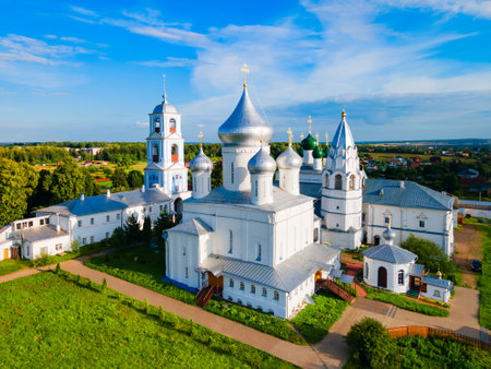 Nikitsky Monastery in Pereslavl Zalessky or Pereslavl-Zalessky aerial panoramic view, Golden Ring of Russiaの写真素材