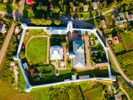 Nikitsky Monastery in Pereslavl Zalessky or Pereslavl-Zalessky aerial panoramic view, Golden Ring of Russiaの写真素材