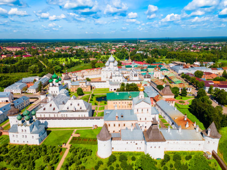 Rostov Kremlin aerial panoramic view in Rostov Veliky or Rostov the Great in Yaroslavl Oblast, Russiaの写真素材