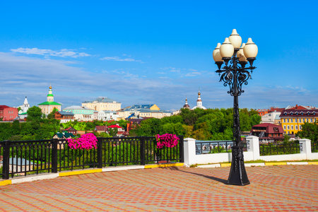 Viewpoint in the Vladimir city centre aerial panoramic view, Golden Ring of Russiaの写真素材