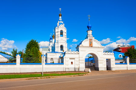 Transfiguration Cathedral or Preobrazhenskiy Sobor is a russian orthodox church in the center of Ivanovo city, Golden Ring of Russiaの写真素材