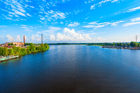 Kostroma city and Volga river aerial panoramic view, Golden Ring of Russiaの写真素材
