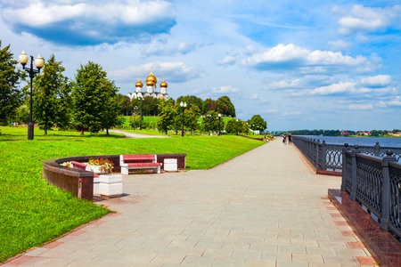 Strelka public park in the centre of Yaroslavl city, Golden Ring of Russiaの写真素材