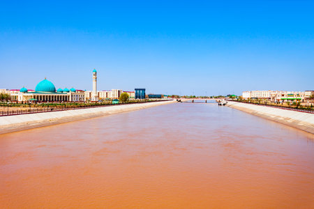 Muhammad Imam Iyshan Mosque in the centre of Nukus city, Karakalpakstan region of Uzbekistanの写真素材