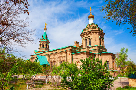 Church Of St. Alexius Metropolitan Of Moscow is the Russian Orthodox Church in Samarkand city in Uzbekistanの写真素材