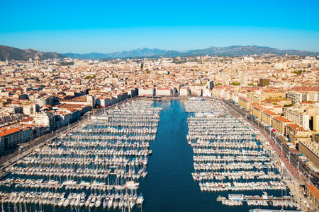 Old Port in Marseille. Marseille is the second largest city of France.の写真素材