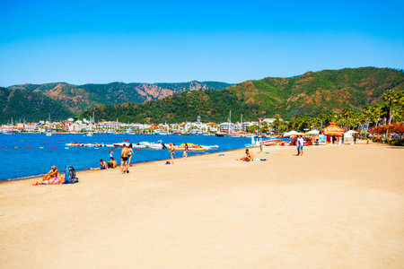 Marmaris beach in Marmaris city in Turkeyの写真素材