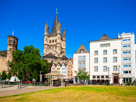 Great Saint Martin Church is a Romanesque Catholic church in Cologne, Germanyの写真素材