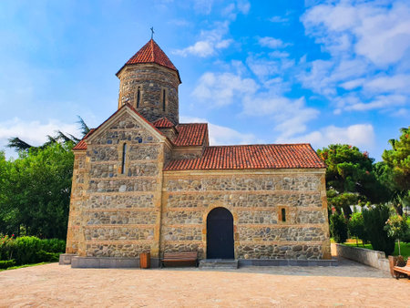 Church of the Holy Archangels in Gori old town. Gori is a city in eastern Georgia, which serves as the regional capital of Shida Kartli.の写真素材