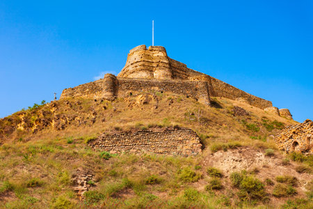 Gori Fortress or Goris Tsikhe, Georgia. It is a medieval citadel situated above the city of Gori on a rocky hill, Georgia.のeditorial素材