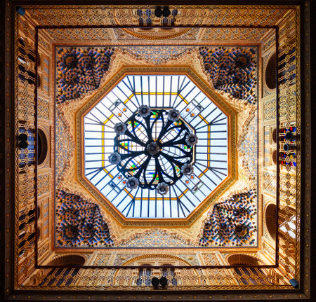 Murcia, Spain - October 19, 2021: The Royal Casino of Murcia is an emblematic building in the city of Murcia. Murcia is a city in south eastern Spain.のeditorial素材