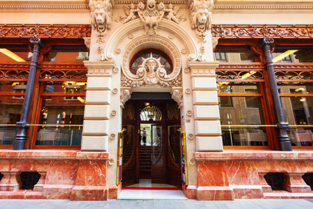 Murcia, Spain - October 19, 2021: The Royal Casino of Murcia is an emblematic building in the city of Murcia. Murcia is a city in south eastern Spain.のeditorial素材