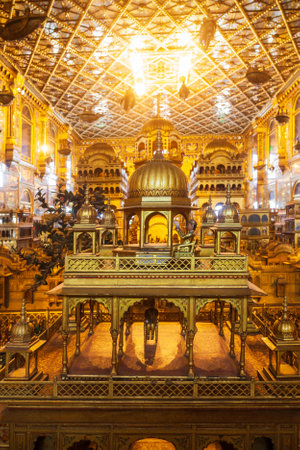 AJMER, INDIA - SEPTEMBER 25, 2019: Digamber Jain Temple or Soniji Ki Nasiyan is a main jain temple in Ajmer city in Rajasthan state of Indiaのeditorial素材