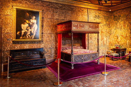 CHENONCEAU, FRANCE - SEPTEMBER 14, 2018: Chateau de Chenonceau interior, french castle near Chenonceaux village, Loire valley in Franceのeditorial素材