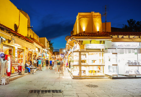 RHODES, GREECE - MAY 11, 2018: Hippocrates fountain at the Rhodes old town main square in Rhodes island in Greeceのeditorial素材