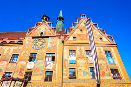 Ulm, Germany - July 06, 2021: Ulmer Rathaus or Ulm Town Hall is located in Ulm old town, Germanyのeditorial素材