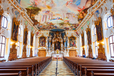 Ingolstadt, Germany - July 08, 2021: Asamkirche Church or St. Maria de Victoria Kirche is a baroque church in Ingolstadt city in Bavaria, Germanyのeditorial素材
