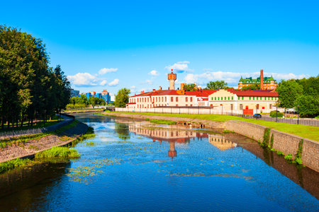 Buildings along Uvod river in the Ivanovo city centre. Ivanovo is a part of Golden Ring tourist tour of Russia.のeditorial素材