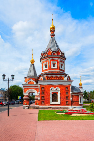 St. Alexander Nevsky Chapel is an Orthodox chapel in the centre of Yaroslavl city, Golden Ring of Russiaのeditorial素材