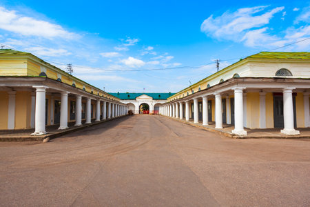 Gostiny Dvor trading rows with arcades in Kostroma city, Golden Ring of Russiaのeditorial素材