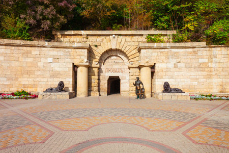 Proval Lake entrance at Mountain Mashuk in Pyatigorsk, a spa city in Caucasian Mineral Waters region, Stavropol Krai 
in Russiaのeditorial素材