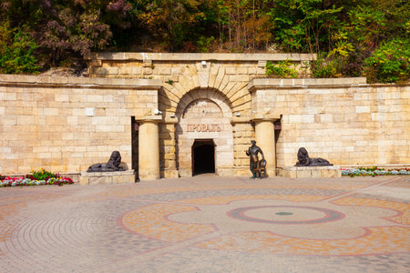 Proval Lake entrance at Mountain Mashuk in Pyatigorsk, a spa city in Caucasian Mineral Waters region, Stavropol Krai 
in Russiaのeditorial素材