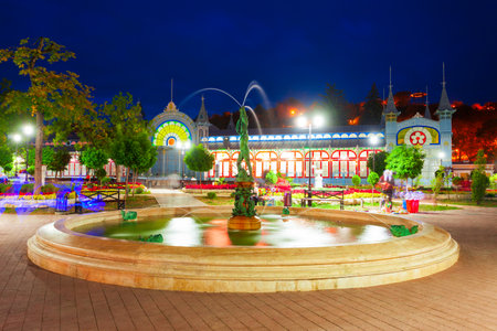 Fountain in Pyatigorsk city park. Pyatigorsk is a spa city in Caucasian Mineral Waters region, Stavropol Krai in Russia.のeditorial素材