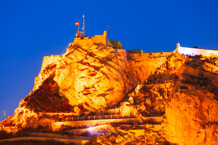 Santa Barbara Castle is a fort stands on Mount Benacantil in the center of Alicante, Spainのeditorial素材