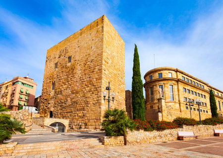 Praetorian Tower and Roman Circus in Tarragona. Tarragona is a port city located in northeast Spain on the Costa Daurada in Catalonia region in Spain.のeditorial素材