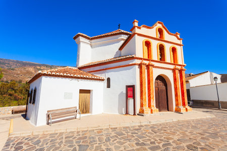 The Hermitage of San Sebastian in Orgiva. Orgiva is a town in the Alpujarras area in the province of Granada in Andalusia, Spain.のeditorial素材