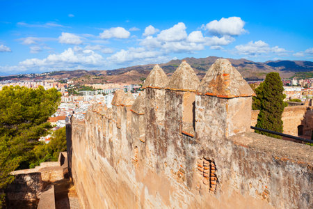 Malaga Fortress walls. Malaga is a city in the Andalusia community in Spain.のeditorial素材