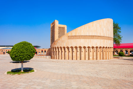 Memorial Complex of Imam Al Bukhari is located near the Chashma Ayub Mausoleum in Bukhara, Uzbekistanのeditorial素材