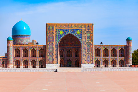 Registan Tilya Kori Madrassah is a part of Registan ancient city, Samarkand city in Uzbekistanのeditorial素材