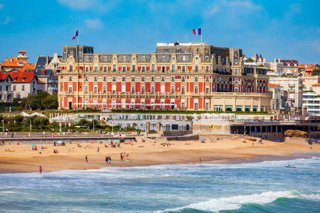 Hotel du Palais is a historical building in the centre of Biarritz city in Franceのeditorial素材