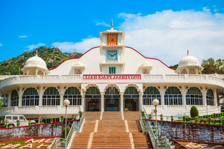 Om Shanti Bhawan Brahma Kumaris Temple in Mount Abu, a hill station in Rajasthan state, Indiaのeditorial素材