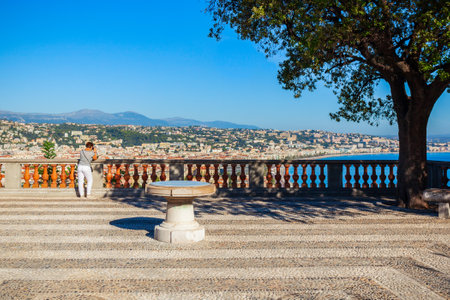 Tour bellanda tower viewpoint in Nice city, Cote d'Azur region in Franceのeditorial素材
