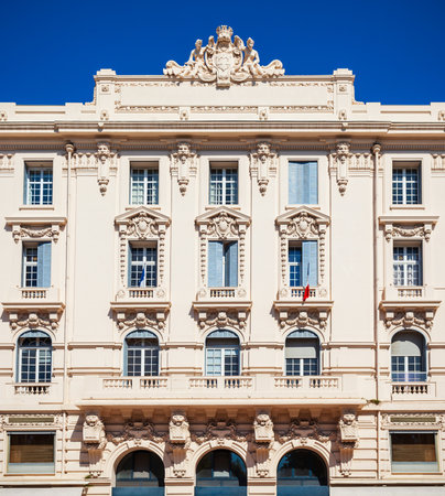 Old Town Hall at the Place General de Gaulle square in Antibes city, French Riviera or Cote d'Azur in Franceのeditorial素材