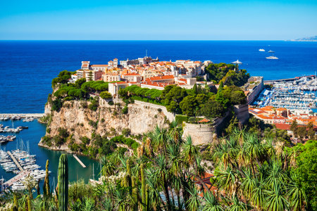 Monte Carlo, Monaco aerial panoramic view. Monaco is a country on the French Riviera near France in Europe.のeditorial素材
