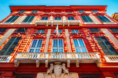 The Palazzo Brignole Sale or Rosso Palace is a house museum located in Via Garibaldi in Genoa city, Italyのeditorial素材