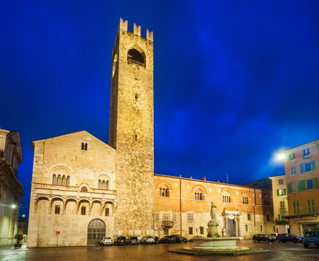Palazzo del Broletto is a medieval palace at the Piazza Paolo square in Brescia city in north Italyのeditorial素材