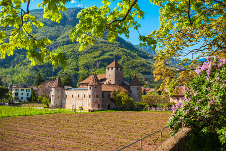 Maretsch Castle or Castel Mareccio is a medieval fort in the historic center of Bolzano in South Tyrol, northern Italyのeditorial素材