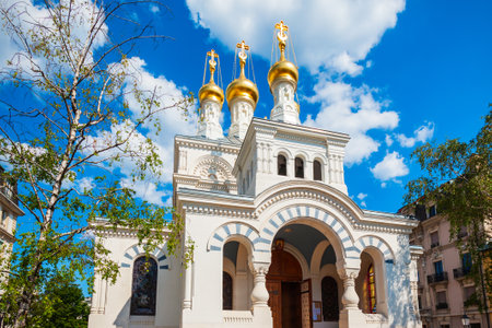 Eglise Orthodoxe Russe is a Russian Orthodox Church in Geneva city in Switzerlandのeditorial素材