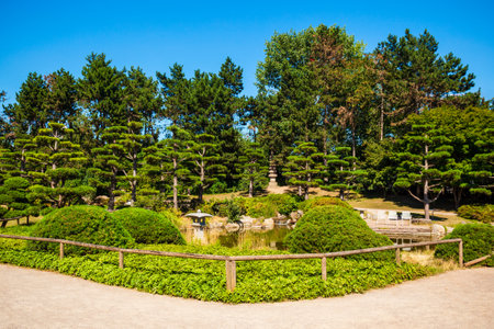 Japanese Garden in Nordpark is a public green area in the Stockum district in Dusseldorf city in Germanyのeditorial素材