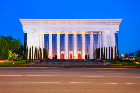 Palace of International Forums in the centre of Tashkent city in Uzbekistanのeditorial素材