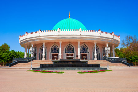 The Amir Timur Museum is dedicated to the Mongol warlord Amir Timur Tamerlane in Tashkent, Uzbekistanのeditorial素材