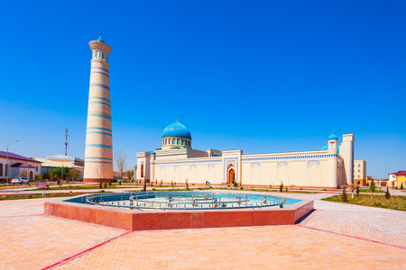 Ohun Bobo Jome Masjidi is a mosque in the centre of Urgench city, Uzbekistanのeditorial素材