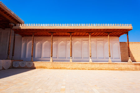 Emir Palace inside the Ark of Bukhara, an ancient fortress located in Bukhara city, Uzbekistanのeditorial素材