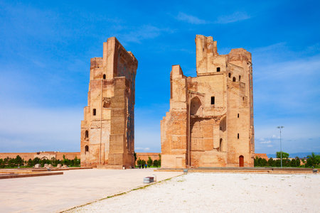 Ak-Saray or Ak Saray Palace in the city of Shahrisabz in Uzbekistanのeditorial素材