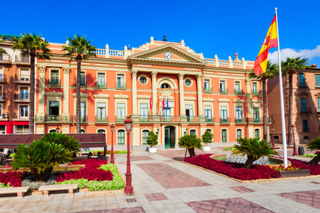 Murcia Town Hall or Ayuntamiento. Murcia is a city in south eastern Spain.の写真素材